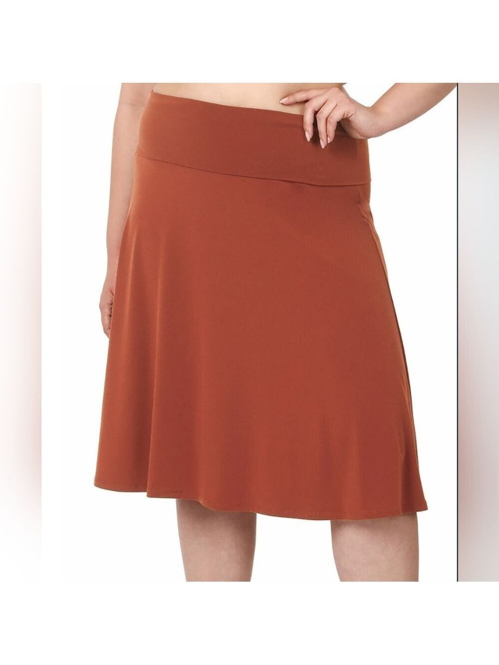 Womens Burnt Orange Yoga Skirt Size 1X